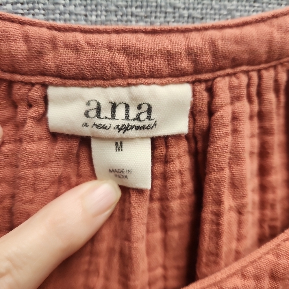 a.n.a Terracotta Midi Boho Dress. - Picture 2 of 4